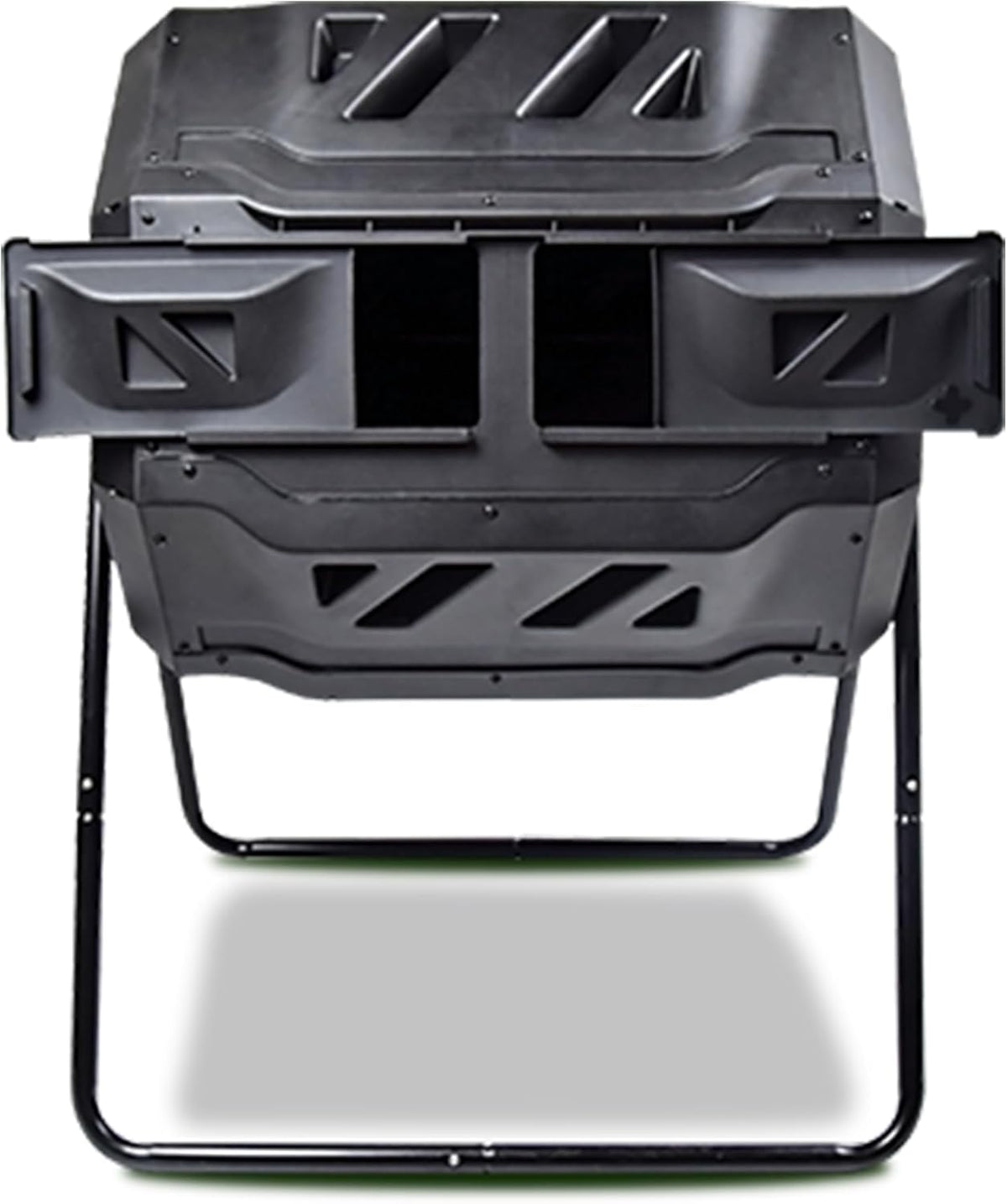 Dual Chamber Tumbling Composter 42 Gal (160L) Black Rotating Outdoor Compost Bin, Double Chamber