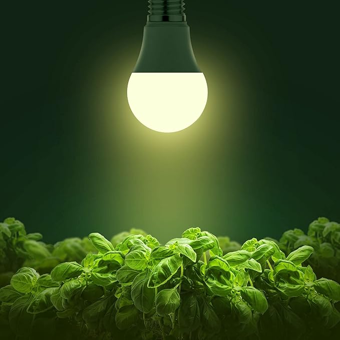 Briignite 4 Pack Grow Light Bulbs, LED White Bulb A19 Bulb, Full Spectrum Plant Bulbs E26 Base, 11W