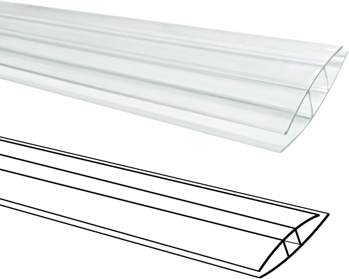 10 PCS Polycarbonate Greenhouse H-Clip Connectors 4ft Length, Fits 0.24’’ & 0.32’’ Twin-Wall