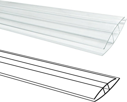 10 PCS Polycarbonate Greenhouse H-Clip Connectors 4ft Length, Fits 0.24’’ & 0.32’’ Twin-Wall