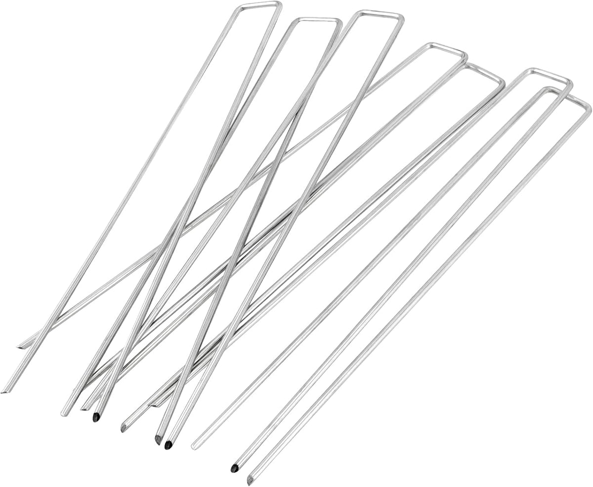 50 PCS 12 Inch 8 Gauge Garden Landscape Staples, Galvanized U-Shaped Landscape Pins, Garden