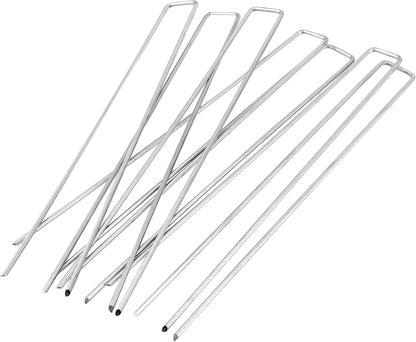 50 PCS 12 Inch 8 Gauge Garden Landscape Staples, Galvanized U-Shaped Landscape Pins, Garden