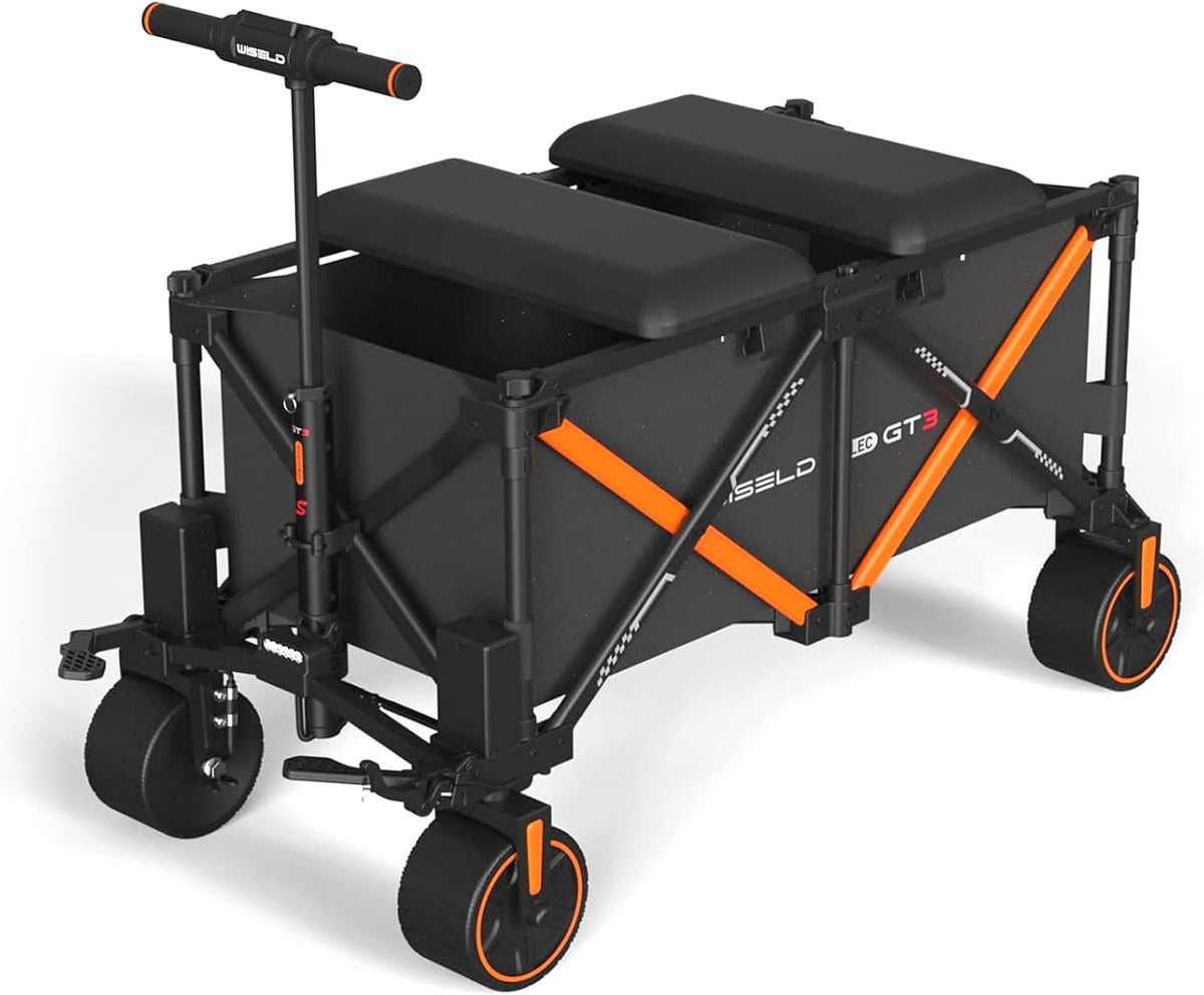 WISELD GT3 Electric Wagon Cart with 2 Seats, Dymanic Load 551LBS/Static 771LBS, All Terrain Wagon