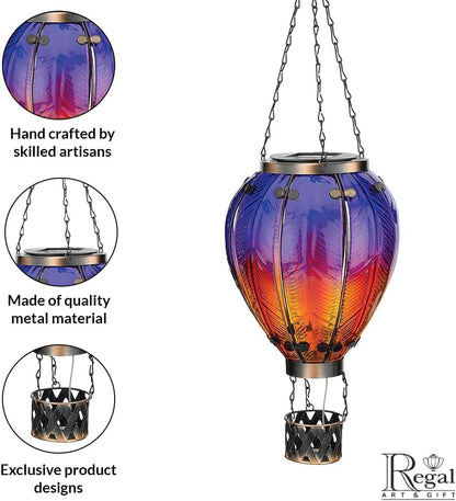 Regal Art & Gift Hot Air Balloon Solar Lantern – Hanging Solar-Powered LED Lights, Waterproof