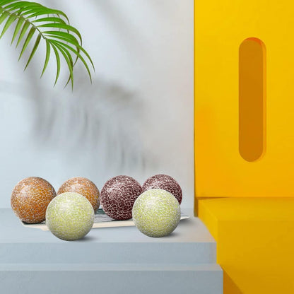 3 PCS 3.35inch Decorative Glass Orbs Mosaic Sphere Balls Bowls Vases Tray Solid Gradients