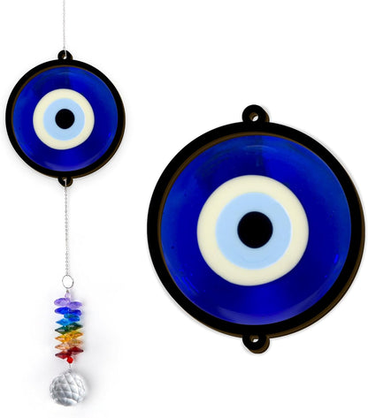 2 Layered Ornament Suncatcher - Blue Evil Eye - Good Luck Protection Presents - Protective Amulet