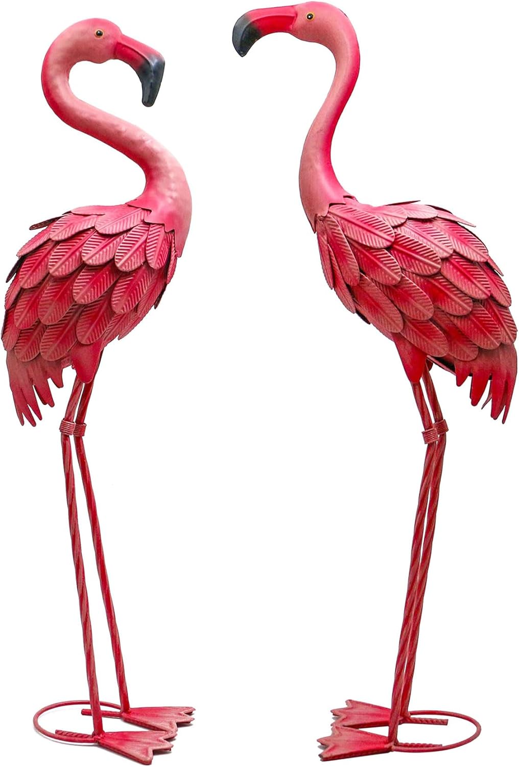 YOUKI Metal Yard Art Flamingo Decor Pink Flamingos for Yard Garden Statues Red Flamingo Yard Art