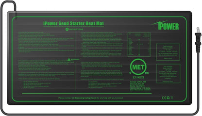 iPower GLHTMTS Durable Waterproof Seedling Heat Mat Warm Hydroponic Plant Germination Starting Pad