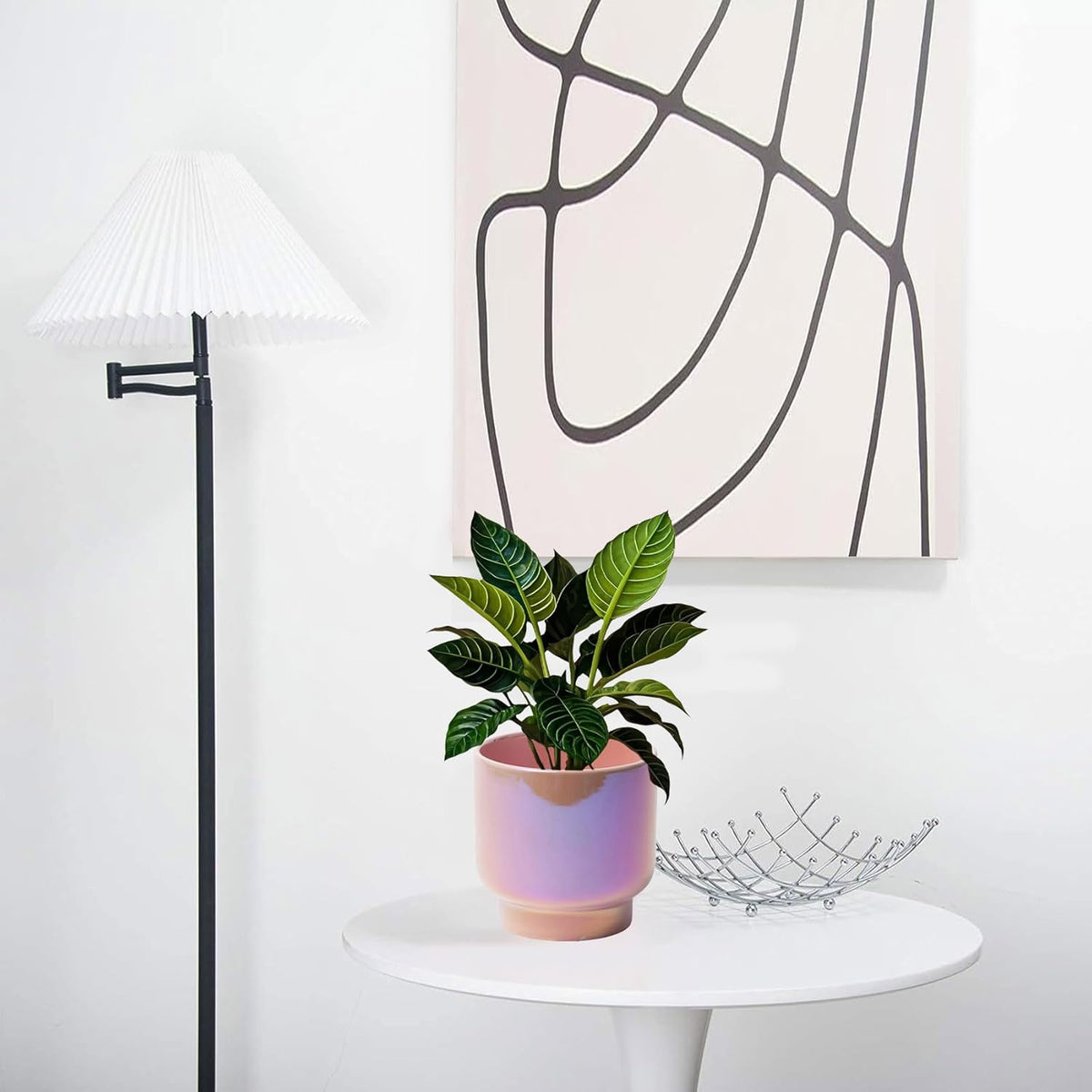LB Pink Purple Ceramic Planters for Indoor Plants, Succulent Plant Pots Ceramic Plant Pot, Cute