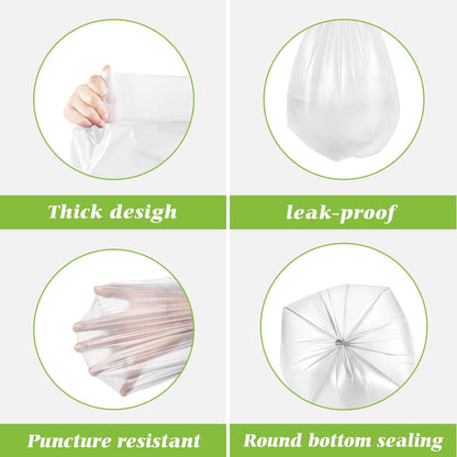 Teivio 1.2 Gallon 360 Counts Trash Bags Garbage Bags, Bathroom Trash Can Bin Liners, Small Plastic
