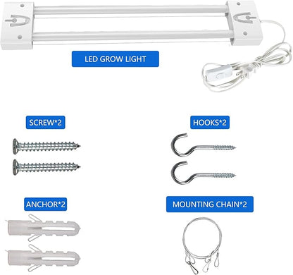 LED Grow Lights 16W Full Spectrum Integrated Growing Lamp Lighting Fixtures with High PPFD for