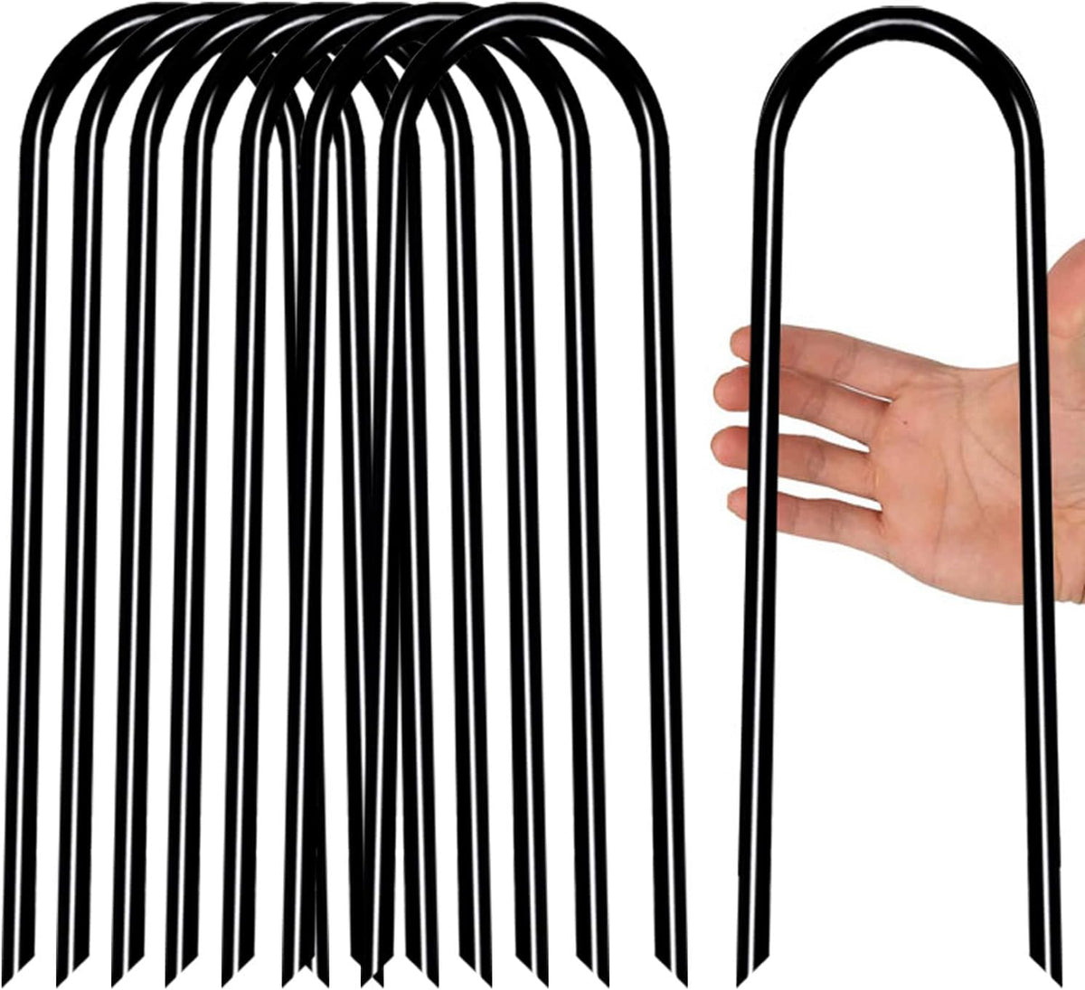 Heavy Duty Trampoline Anchors High Wind U-Shaped Sharp Ends Ground Anchor Galvanized Steel 11.8inch