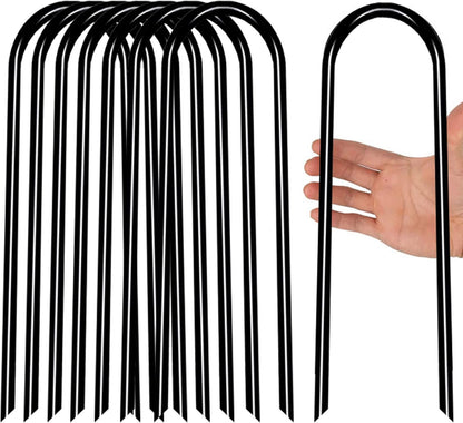 Heavy Duty Trampoline Anchors High Wind U-Shaped Sharp Ends Ground Anchor Galvanized Steel 11.8inch