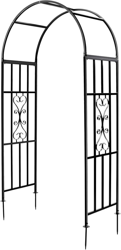 Arbors, Curved Metal Endurable Iron Trellis Plants Stand Use for Outdoor Garden Arbor Climbing