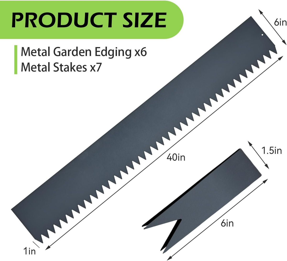 Landscape Edging Kit, Galvanized Steel Edging Landscape Lawn Edging Powder for Lawn Yard, Coated