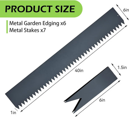 Landscape Edging Kit, Galvanized Steel Edging Landscape Lawn Edging Powder for Lawn Yard, Coated