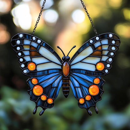 Night Monarch Butterfly Acrylic Suncatcher Stained Glass Effect Window Car Hanging Christmas