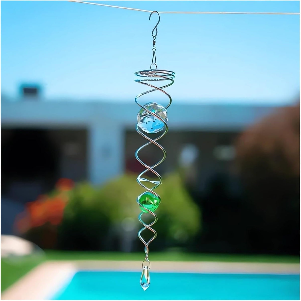 Decorative Spiral - 2024 New Gazing Ball Spiral Tail Wind Spinner Stabilizer, Spinfinity Designs