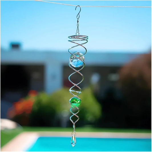 Decorative Spiral - 2024 New Gazing Ball Spiral Tail Wind Spinner Stabilizer, Spinfinity Designs