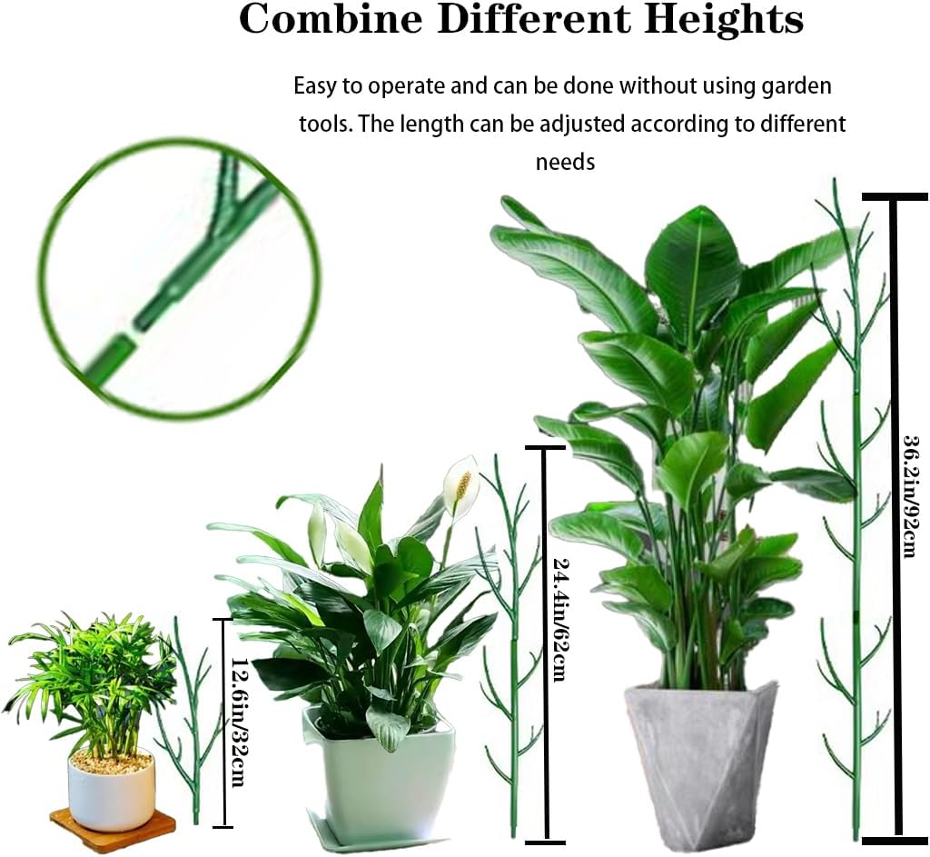 Monstera Plant Support Stakes, 8 Pack Stackable Garden Trellis Climbing Plant Support Structures