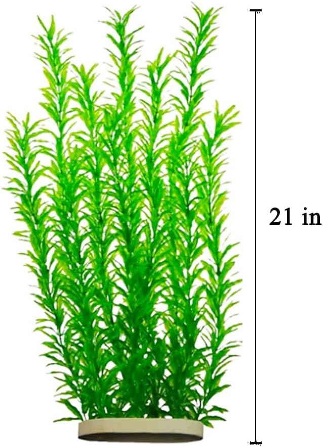 DSkoiph 2 pcs Aquarium Decor Plastic Plants Extra Large 21 Inches Artificial Fish Tank Plants Tall