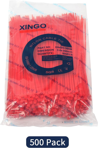 XINGO Nylon Cable Zip Ties Self Locking Plastic Wire Ties with 40 Lbs Tensile Strength for Indoor