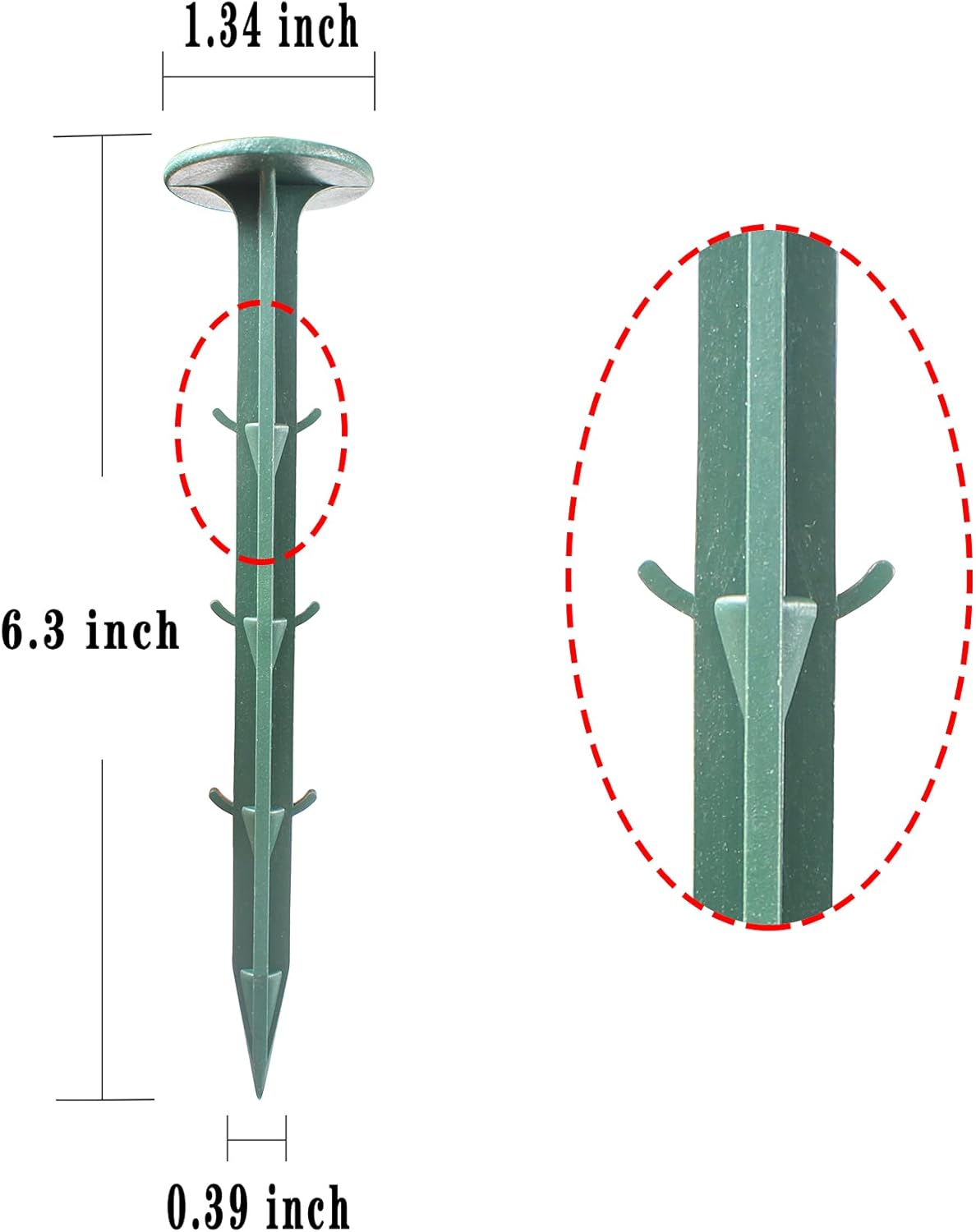 6-Inch Plastic Stakes Sturdy Plastic Stakes Anchors Rustproof for Holding Down Landscape Fabric