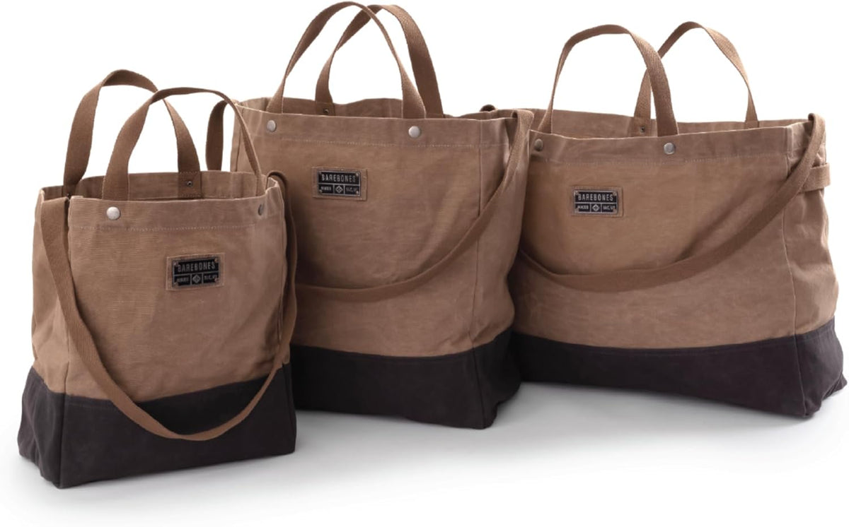 Barebones Neelum Large Waxed Canvas Tote Bags - Heavy Duty Canvas Bag and Reusable Grocery Bag
