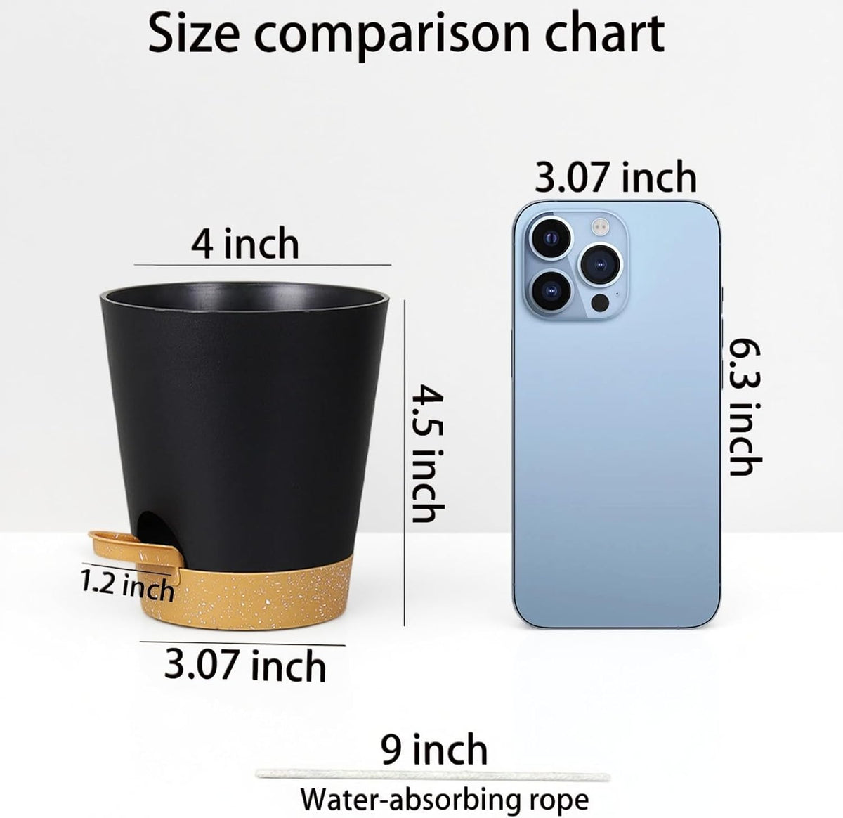 12 Pack 4 Inch Self Watering Plant Pots with Drainage and Saucers，Plastic Flower Pots for Indoor