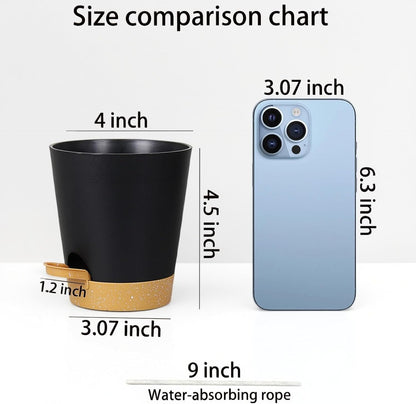 12 Pack 4 Inch Self Watering Plant Pots with Drainage and Saucers，Plastic Flower Pots for Indoor