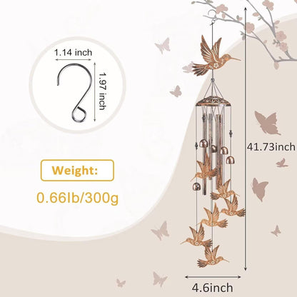 Hummingbird Wind Chimes for Outside,Gardening Gifts for Bird Lover，Women，Men/Mom，Birthday Party