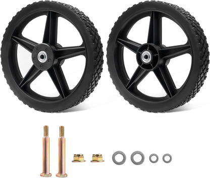 Parts Camp 14" Spoked Plastic Wheel and Tire 14 x 1.75'' Lawn Mower Wheels Kits For Push