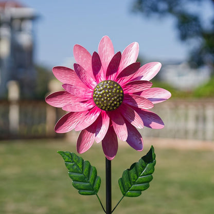 Viveta Wind Spinner Outdoor, Decorative Wind Sculpture wtih Sturdy Stake,Pink Pinwheels for Yard