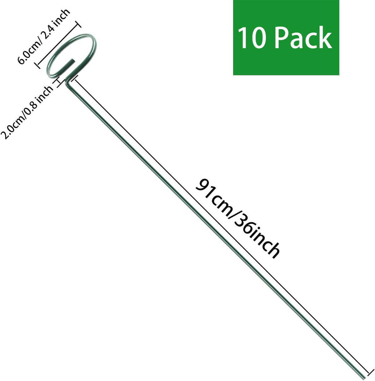 HiGift 10 Pack 36 Inch Plant Support Stake for Tall Plant, Garden Single Stem Flower Support Stake