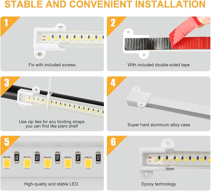Grow Lights for Indoor Plants Full Spectrum, Grow Light Strips with Auto Timer 3/6/12 H, Plant