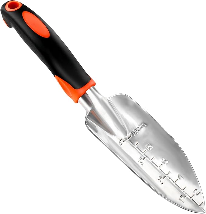 Garden Shovel Trowel Garden Tool with Measurement Mark, Heavy Duty Gardening Shovel Hand Tools