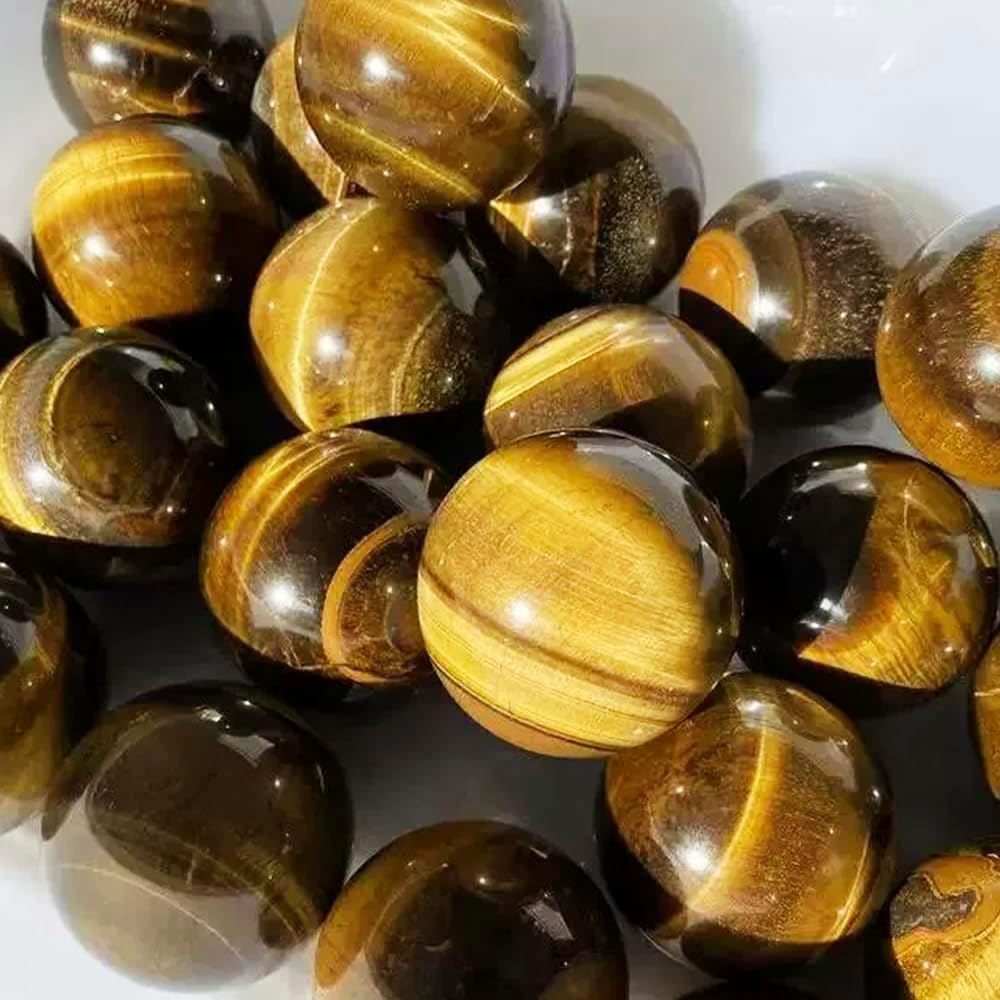5-6CM/1.97-2.36inch Ttiger Eyes Crystal Ball Polished Natural Tiger Eye Stone Sphere Decorative