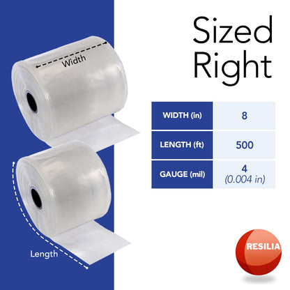 RESILIA Lay Flat Poly Tubing - Food-Grade Polyethylene, Custom Poly Bag Packaging Solution, 8