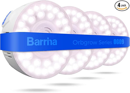 Barrina Orbgrow OG09 Puck LED Grow Light, Pinkish White 36W(4 x 9W, 540 Watt Equiv), Plant Lights