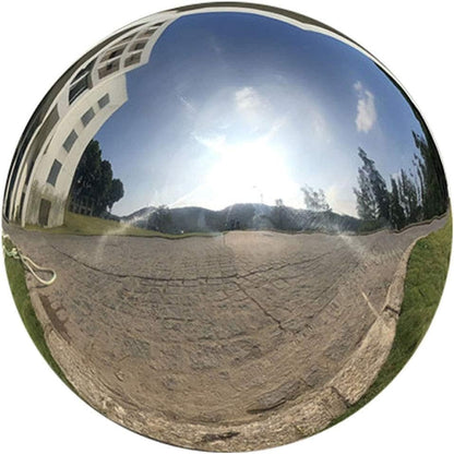 25 cm/10 inch Diameter Gazing Globe Mirror Ball,Silver Stainless Steel Polished Reflective Smooth