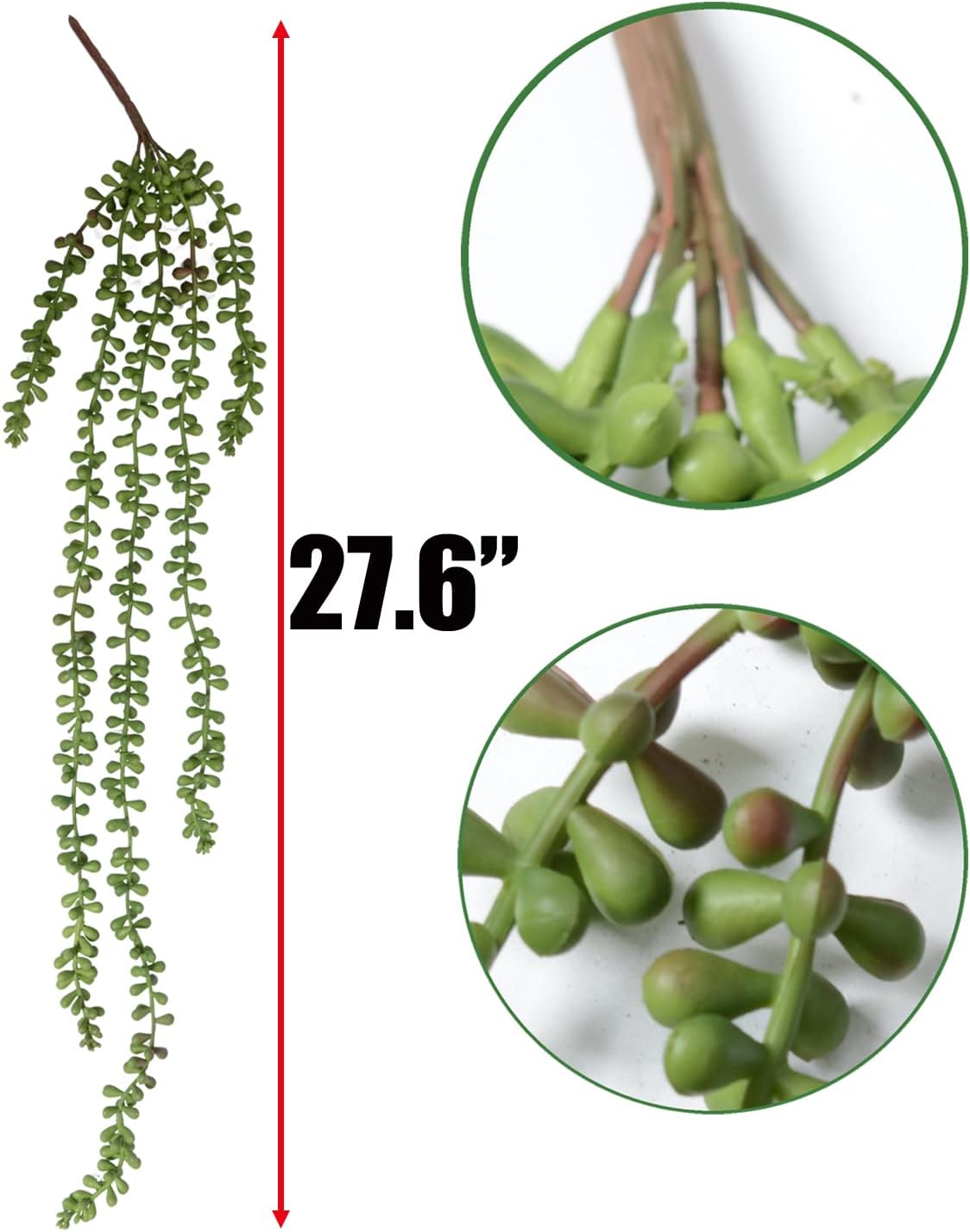 3 Pcs String of Pearls Plant Artificial Hanging Succulents Plants for Home Garden Decor (Pots Not