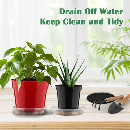 20 Pack 6 Inch Plant Pots, Thickened Plastic Flower Pots with 20 Pcs Water Collecting Trays, 20