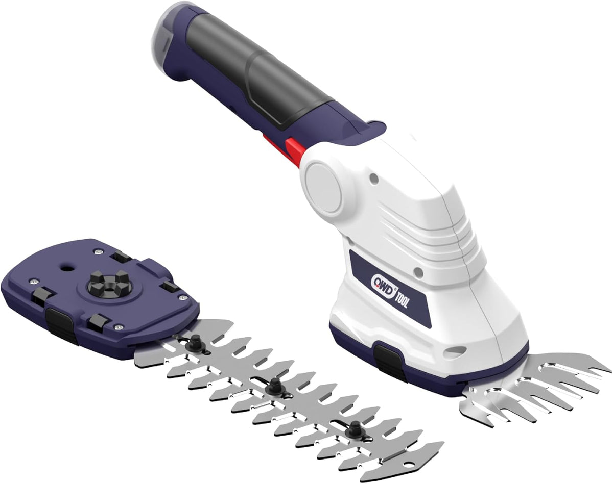 QWD Cordless Hedge Trimmer 7.2V, 4" Cordless Shear and 8" Shrubber Trimmer, 2 in 1 (Type-C) for