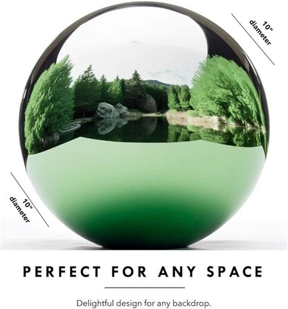10 Inch Stainless Steel Gazing Globe,v2croft Hollow Ball Mirrored Surface Polished Shiny