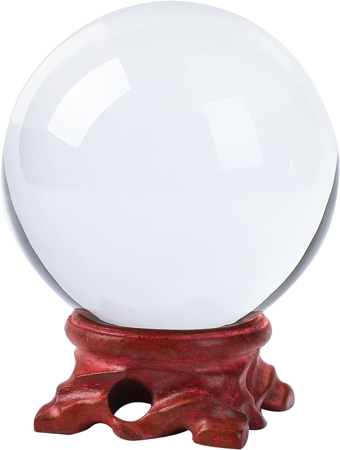 Modaier Crystal Ball 80mm Crystal Ball with Wooden Stand and Gift Box for Magic,lensball