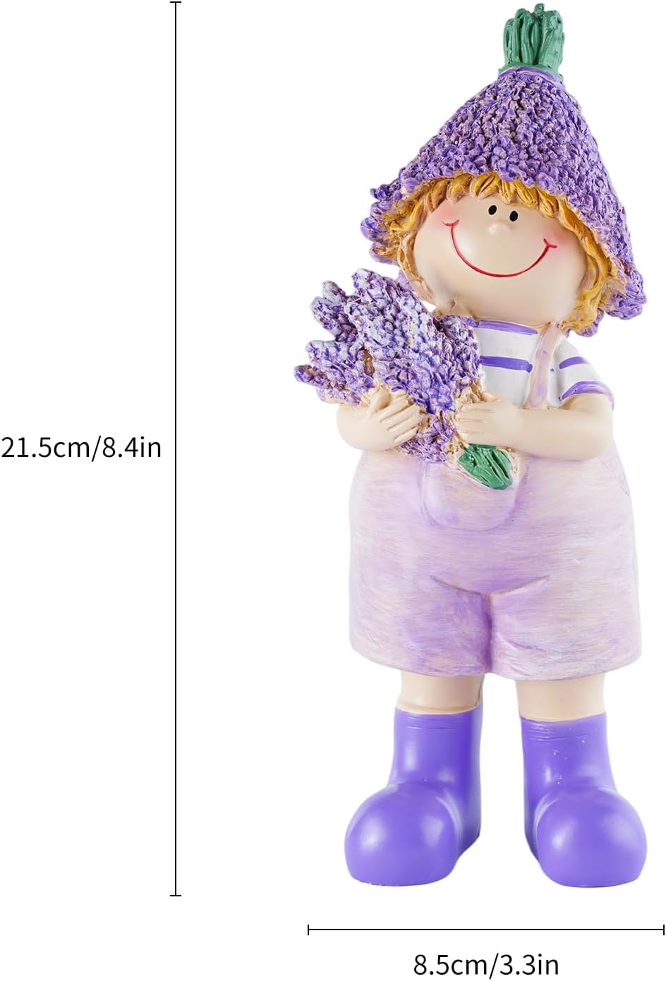 Lavender Series Resin Garden Statues - Couple Boy & Girl Decor, Ideal for Outdoor Patio, Lawn