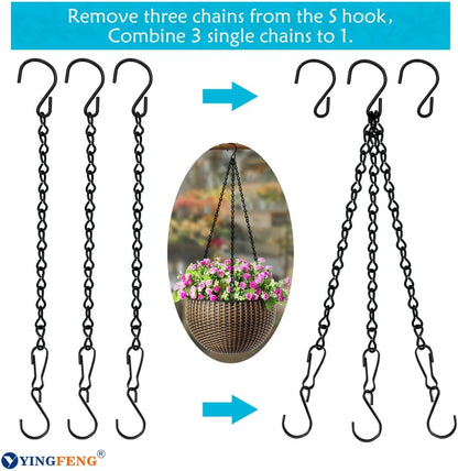 YINGFENG 10 Pack 9.5 Inch Black Hanging Chains, Garden Plant Hangers for Hanging Bird Feeders