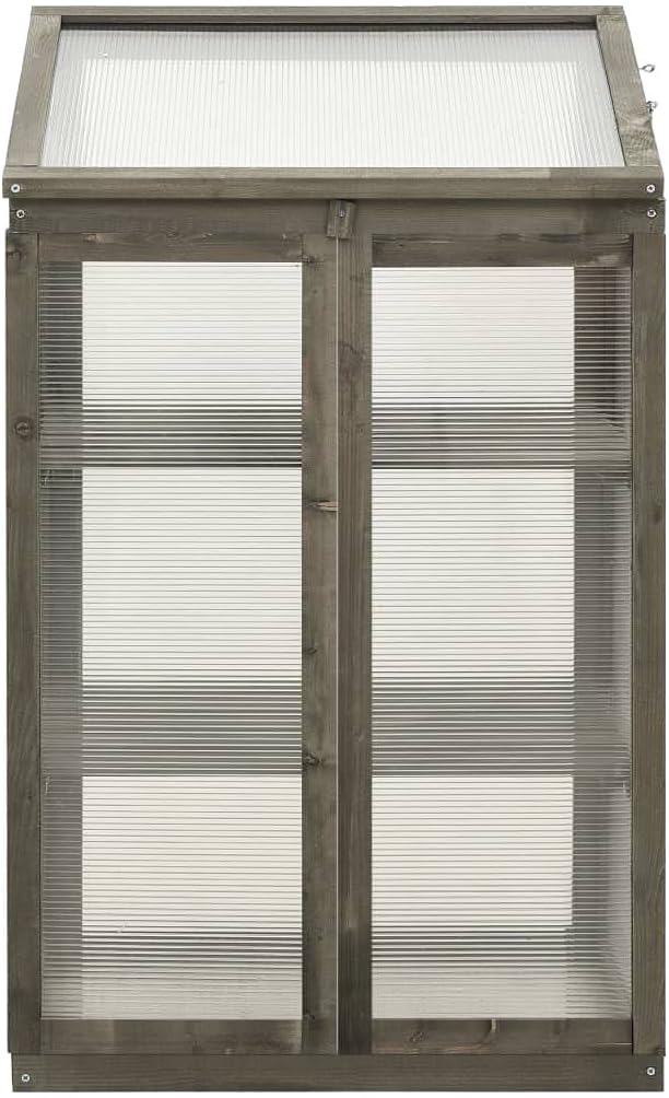 Wooden Garden Greenhouse，Wood Raised Plants Bed Raised Flower Planter Box, Garden Wood Cold Frame