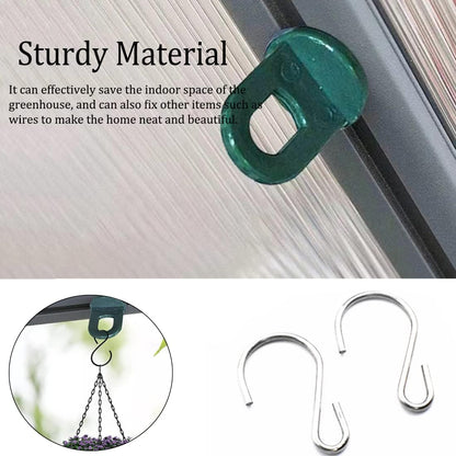 ELANE 30 Pcs Greenhouse Hooks and Twist Clips, Plastic Fixing Clips for Outdoor Garden Hanging