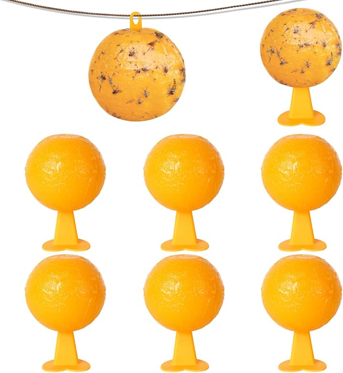 6 PCS Fly Trap Indoor Fly Sticky Ball, Hanging Fly Trap Outdoor Bug Gnat Trap Ball, Bug Catcher